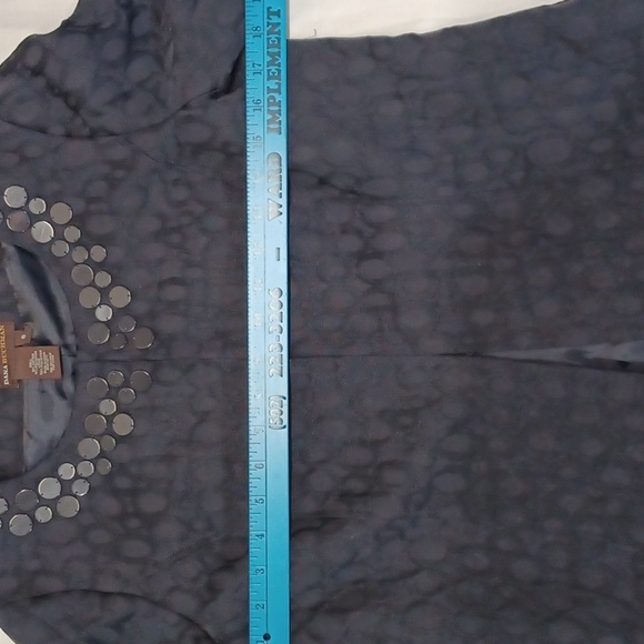 Dana  Buckman Navy Embellished Jacket with Navy‎ Circles Size 6 - Picture 7 of 12